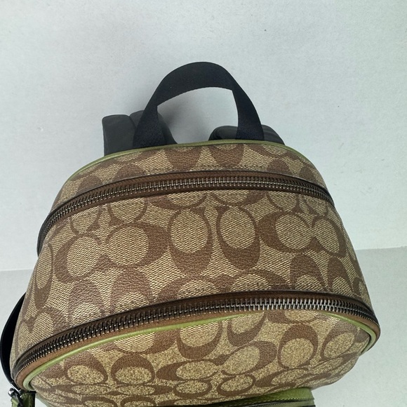 Coach Tan and Green Monogram Backpack - Picture 8 of 11
